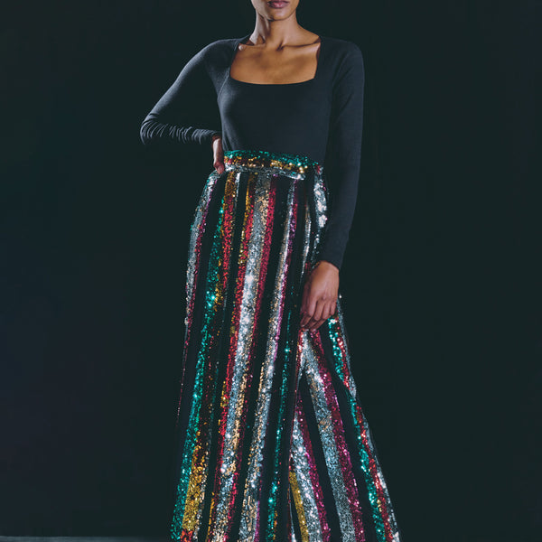 Multicolor sequin 2025 maxi skirt