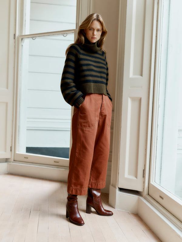 Striped Boxy Turtleneck