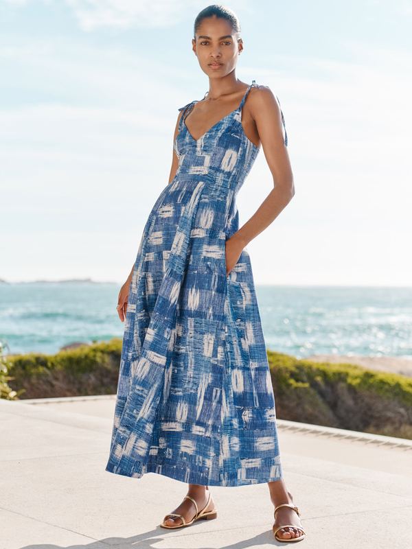 Ekberg Dress (Blue Ikat)