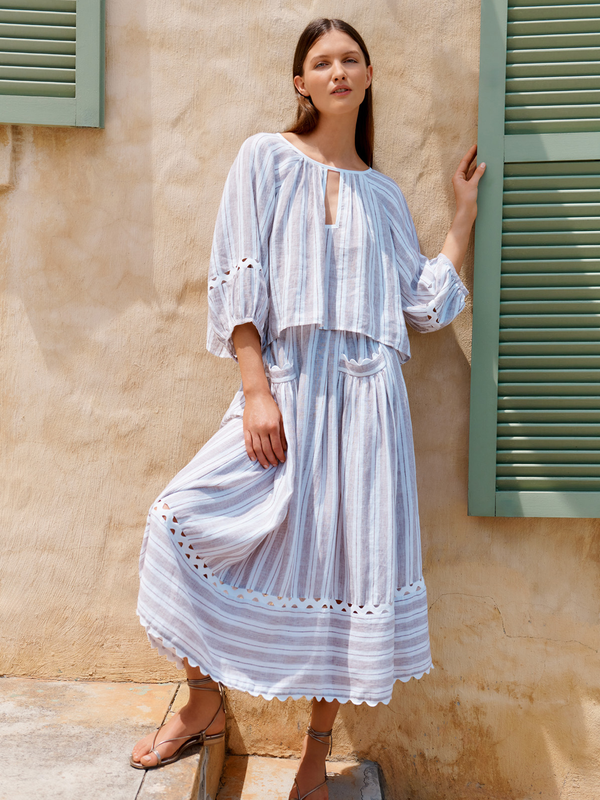 Gaucho Skirt (Brown Stripe)