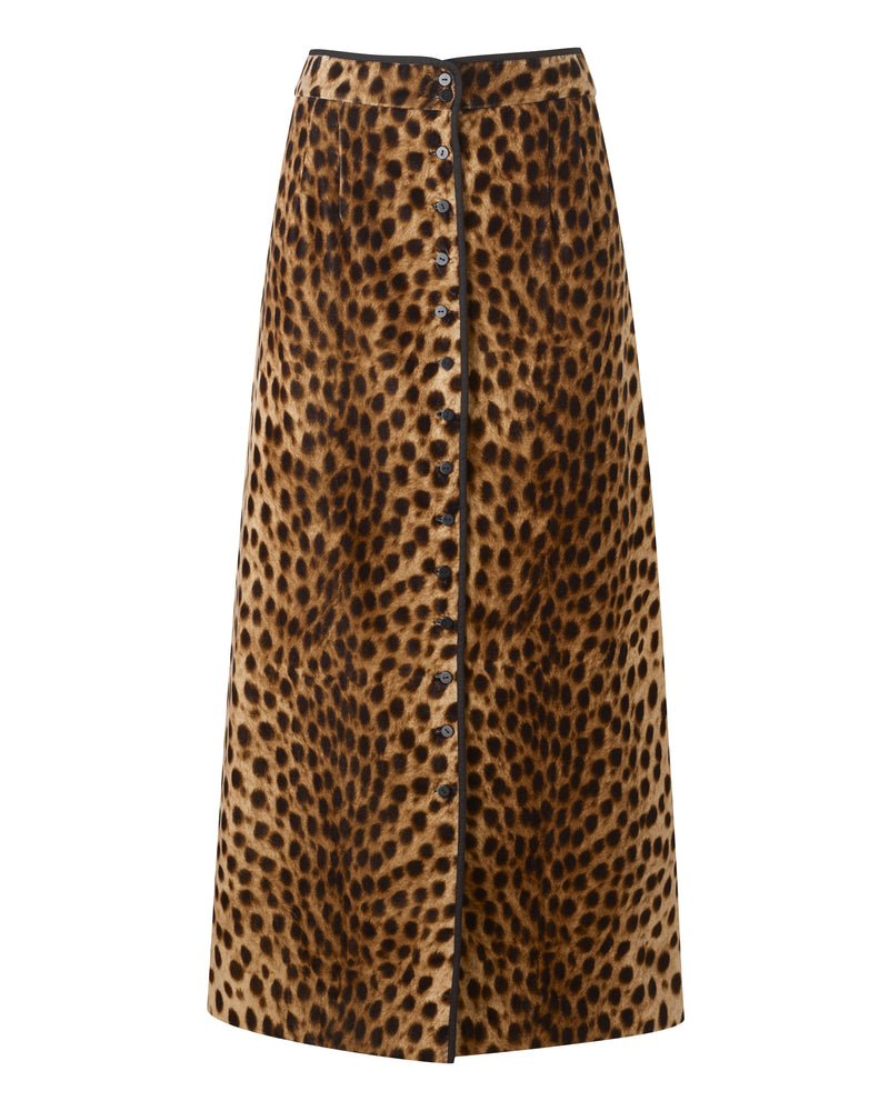 The Velvet Quilted Skirt (Cheetah)