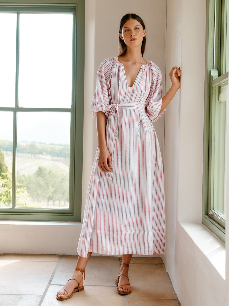 Maxi Bubble Dress (Pink Stripe)