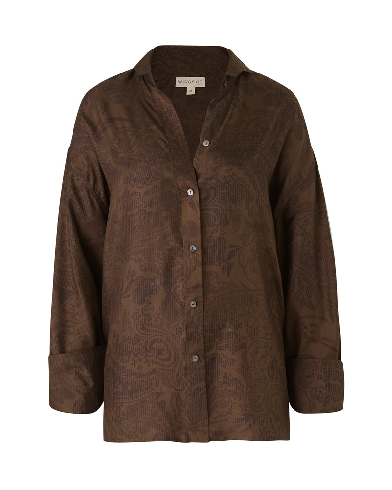 The Gallerist Shirt (Brown Paisley)