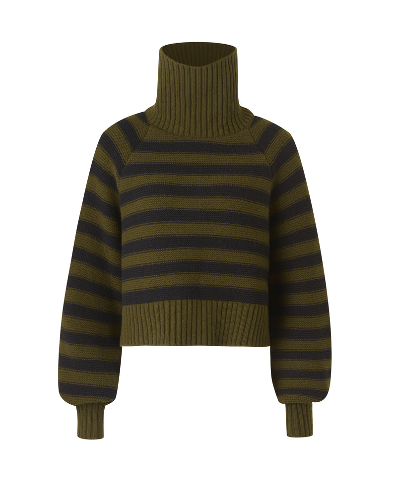 Striped Boxy Turtleneck