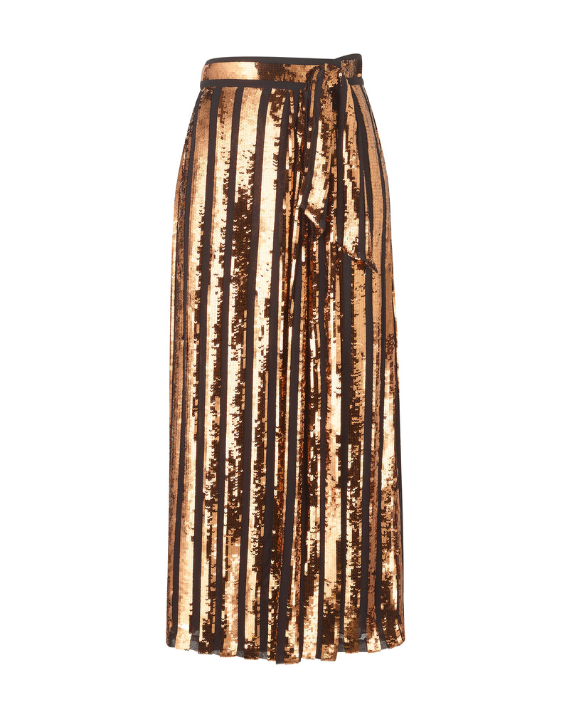 Chocolate Sequin Wrap Skirt